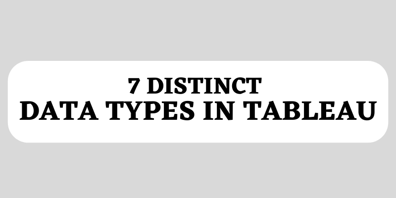 Seven Distinctive Data Types in Tableau